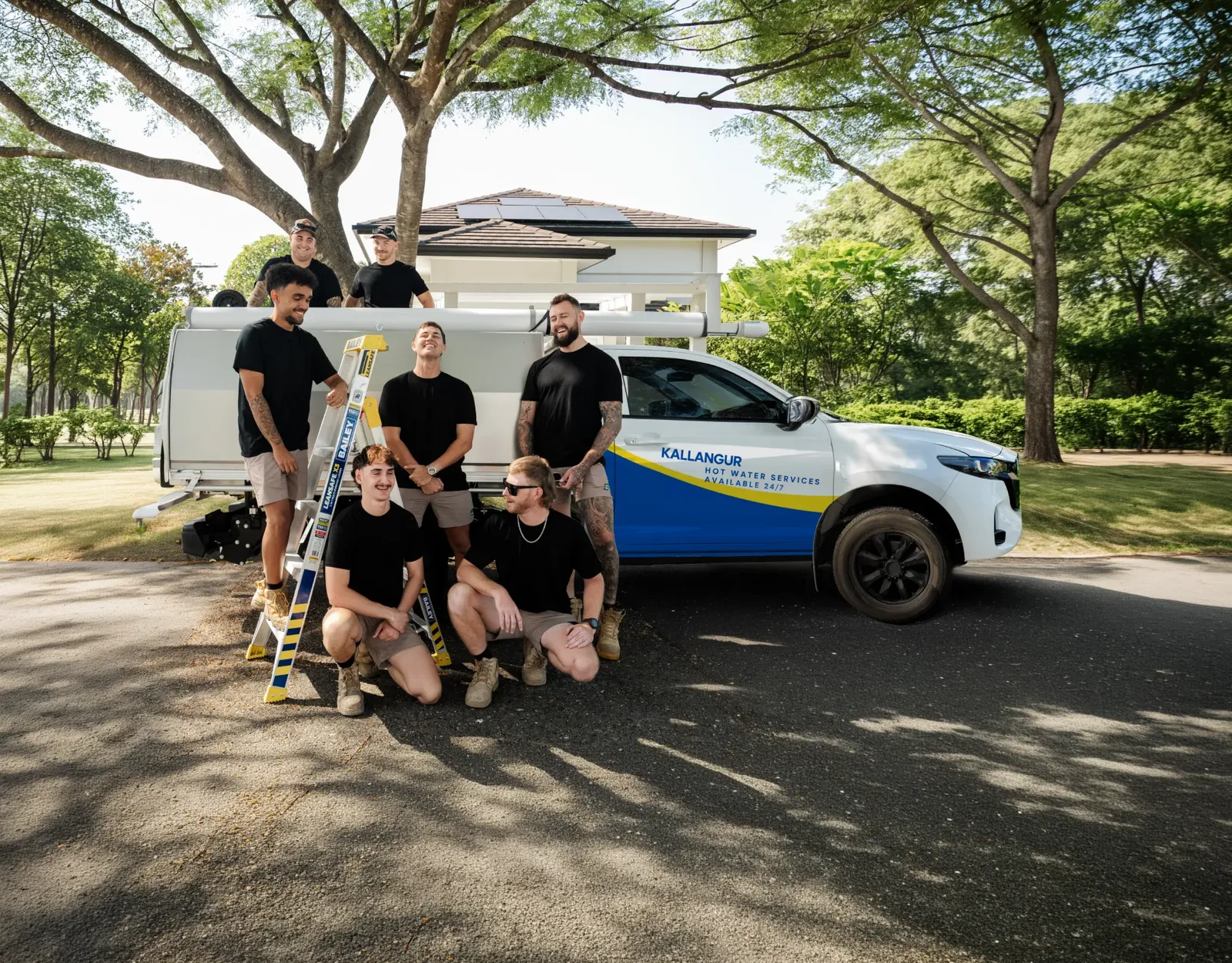Kallangur Hot Water Services team and ute